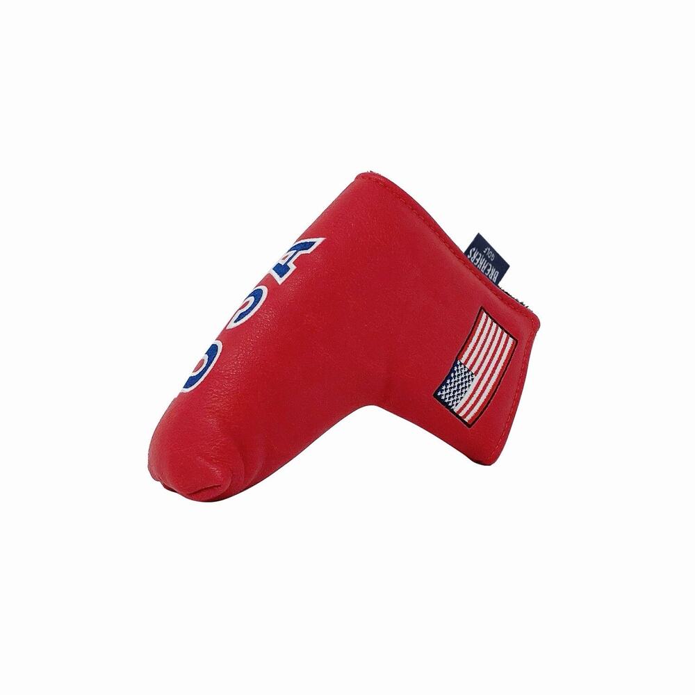 Red USA American Flag Blade Putter Headcover Magnetic Closure Faux Leather